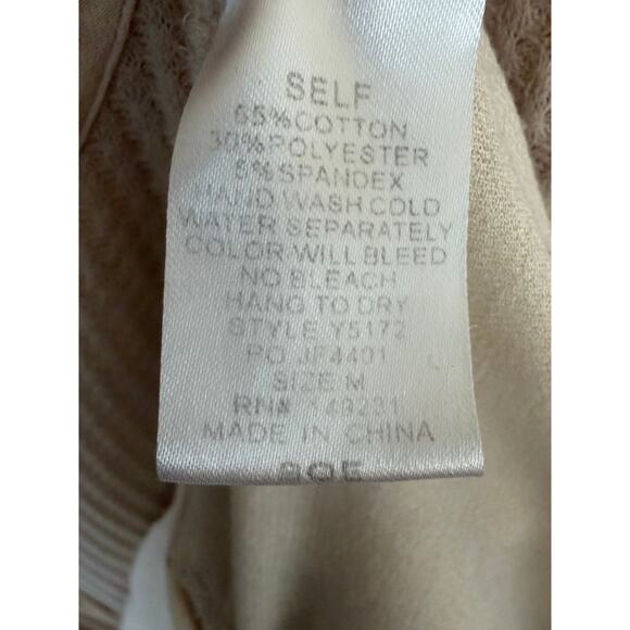 Kori America Beige Waffle Knit Layered Ruffle Hem Top M/L Boho - Picture 4 of 5